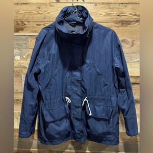 Abercrombie & Fitch Navy Jacket Anorak M adjustable pockets outdoor utility 90s